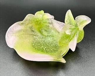 Pate de verre orchidee. Daum France.
3" example of French art-glass.