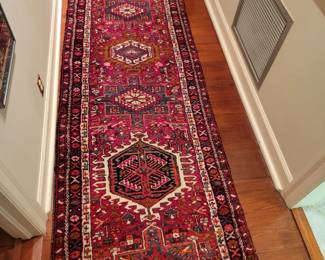 Bokhara wool runner. 12'5" x 3'.