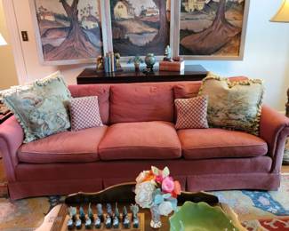 Butler's Table, Sofa and a landscape triptych.