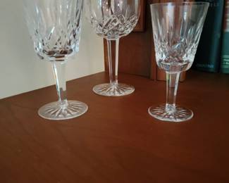 Waterford Lismore. 
11 Water Goblets 
10 Balloon Wines
12 Clarets