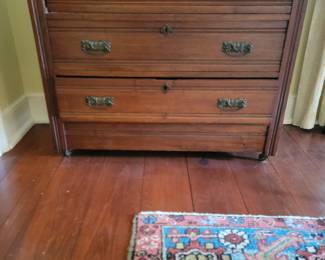 Walnut marble top chest of drawers circa 1900.