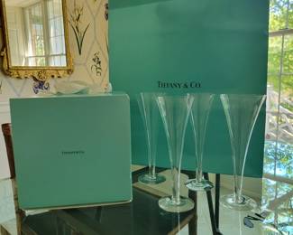 4 Tiffany Champagne Flutes