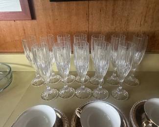 Crystal champagne flutes 