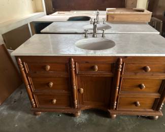 2 sinks and cabinets matching 