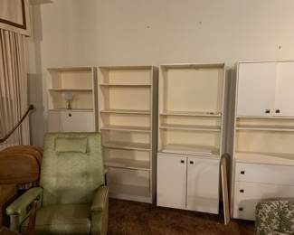 Cabinets and book shelves