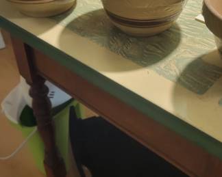 Enamel top table 
Mixing bowls