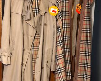 Vintage Burberry Trench Coat with two Burberry Wool Liners