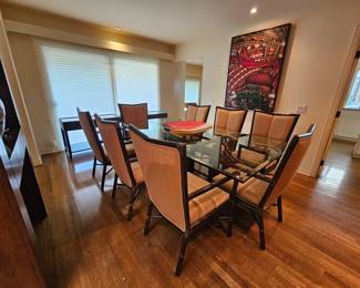 Mc Guire Furniture Dining Table w/8 chairs.