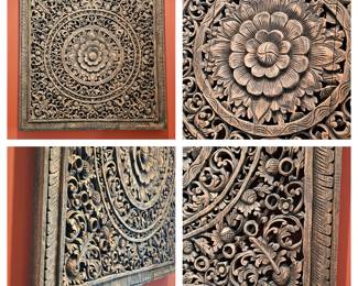 6. Extra view Carved teakwood panel