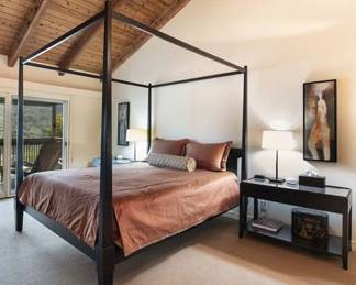 79. Bedside Tables. Pair 80. King Bed frame by designer Christian Liaigre for Holly Hunt