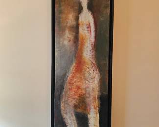 42. Brigitte McReynolds oil on panel. Female in dress