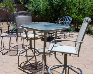 High glass top table and chairs(x2)