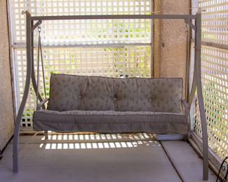 Beautiful outdoor swinging loveseat