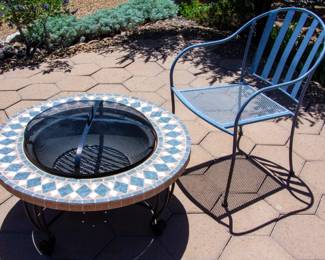 Outdoor chair and beautiful firepit