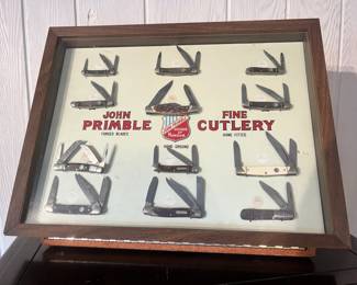 777 Vtg John Primble Store Display W 12 Knives 
