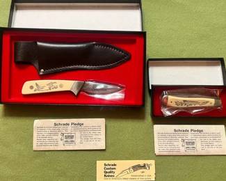 788 NIB Schrade Scrimshaw Pair