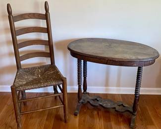 141 Antique Spindle Spool Table 