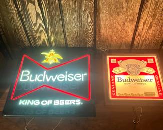 769 2 Illuminated Budweiser Signs