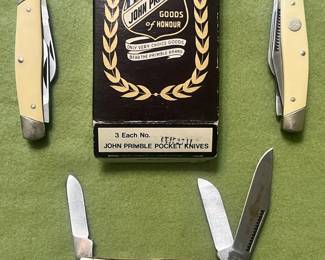 700 Box Of 3 John Primble Pocket Knives 