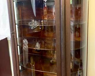 017 Antique Oak China Cabinet