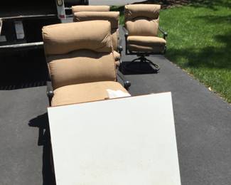 Square Table top and patio chairs