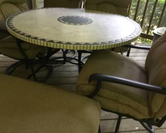 Round patio table and chairs