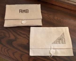 Handmade and Embroidered Linen Clutches from Manila - ca. 1930"s