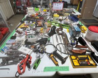 Three tables of items at $1 each, good chance to load up cheap