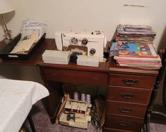 Happy Lock Sewing Machine & Cabinet, Super Stretch Serger