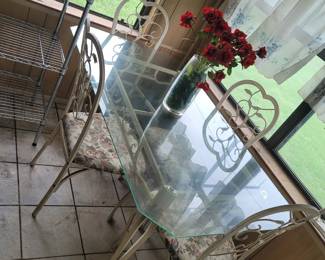 Glass Top Dining table with 4 chairs