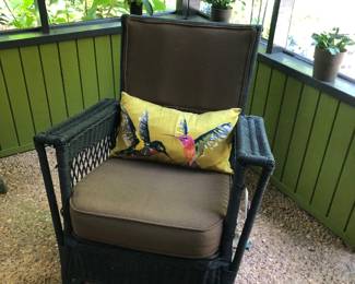 Vintage black wicker rockers