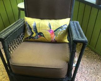 Vintage black wicker rocking chairs