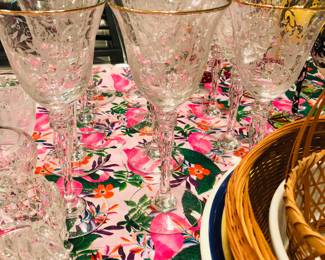 Glassware, hand painted glasses