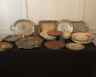 Beautiful silver plated trays of various sizes