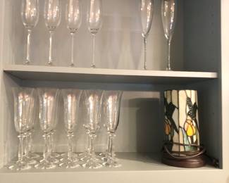 Glasses, stained glass lamp