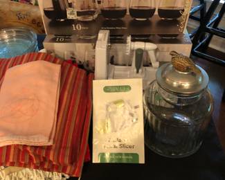 Linens and kitchen appliances 