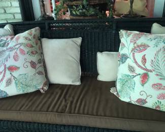 Vintage black wicker sofa