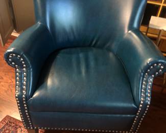 Blue nailhead trim chairs