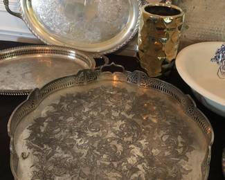 Beautiful large silver plate tray