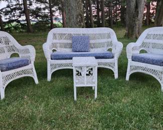 Four piece real wicker furniture set