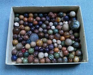 Lots of ceramic and other vintage marbles