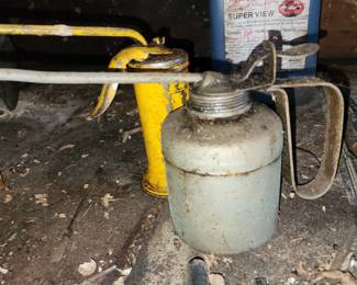 Some of the vintage oil cans