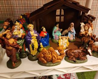 Vintage plaster nativity