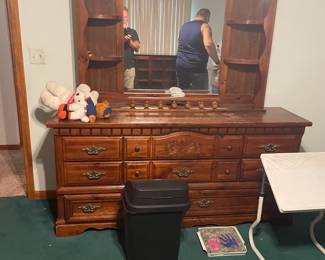 . . . dark pine mirrored dresser