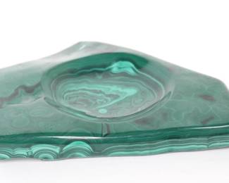 Gorgeous Polished and Carved Malachite Change Dish