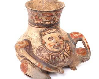 Costa Rican Pottery Urn Rattle, Erotic