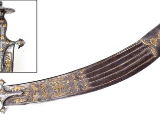 18th C. Antique Tulwar "TEGHA" Elaborate Broad Saber
