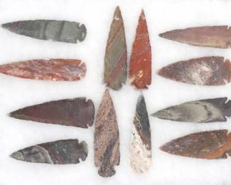 Wonderful Set of Twelve Native American Arrowheads