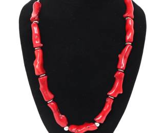 Gorgeous Polished Red Coral Necklace