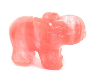 Adorable Polished Pink Quartz Elephant